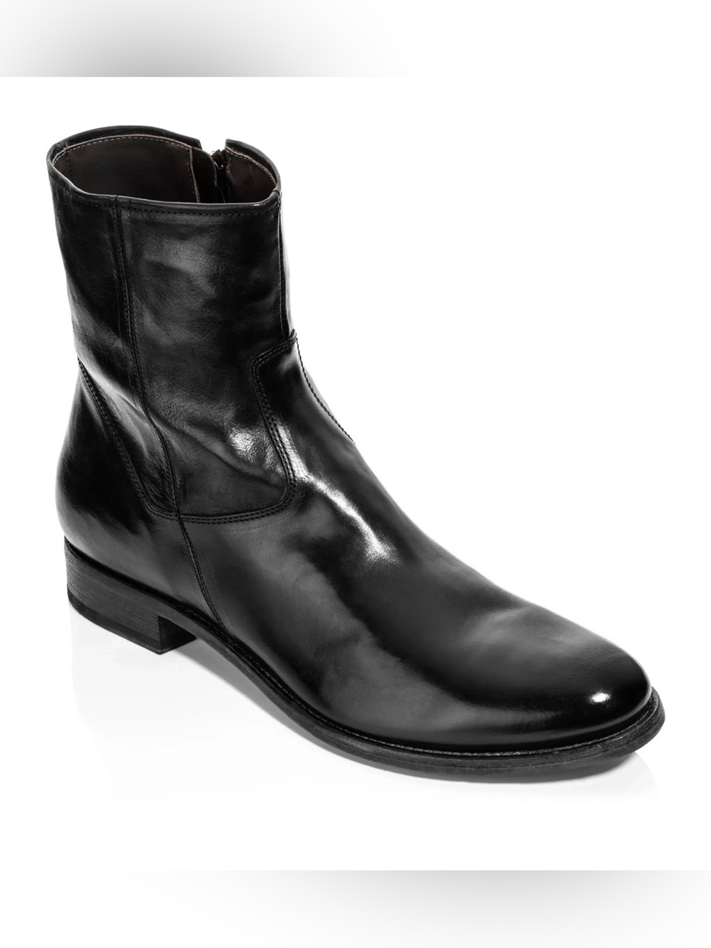 To Boot New York Belvedere Black Calf Leather Zip Boot